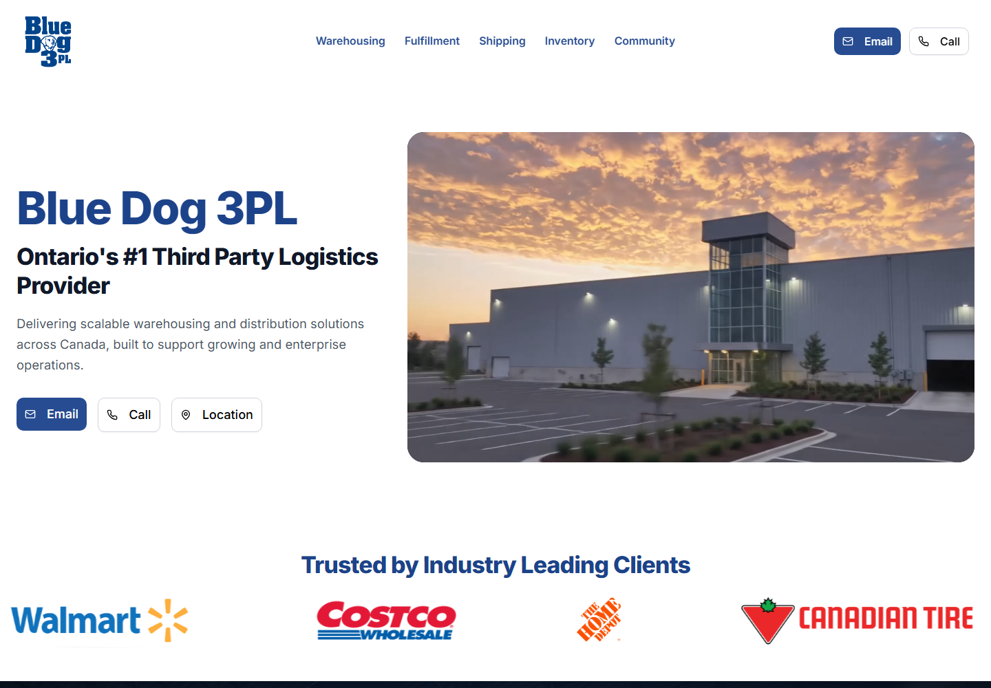 Blue Dog 3PL website